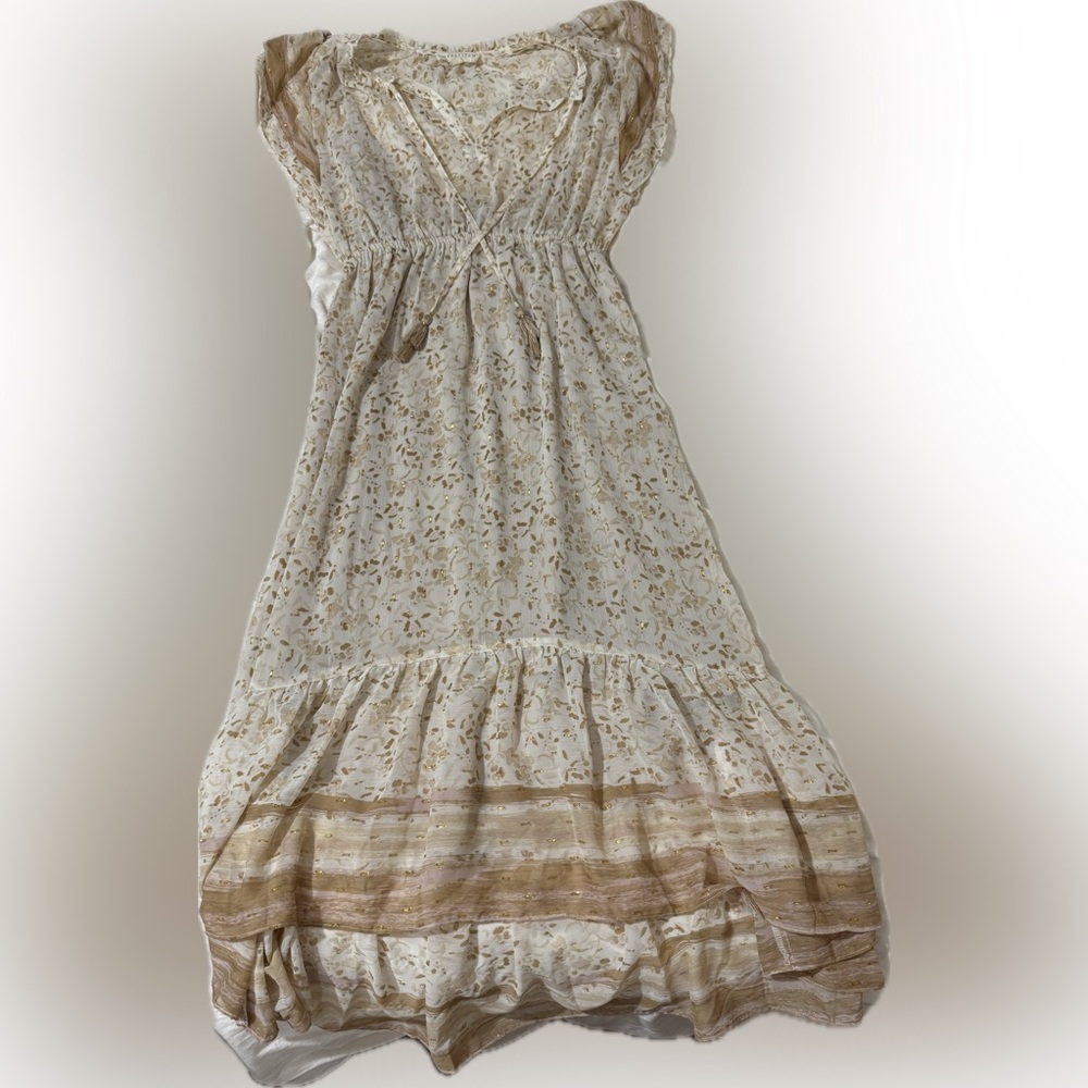 Lovestitch Cream and Gold Floral Dress